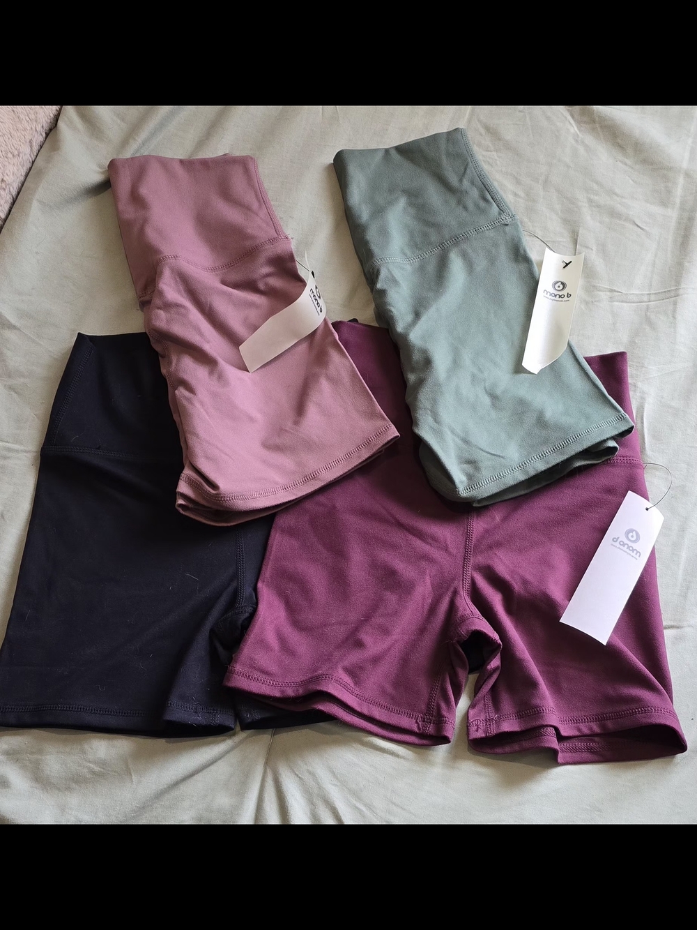 Mono B Women’s Bike Shorts Bundle in Black, Mauve, Sage, and Berry